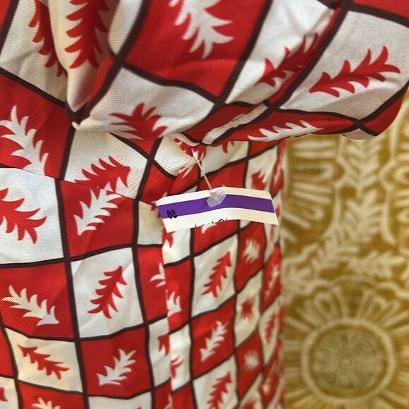 NWOT Lisou Bailey Long Sleeve Fern Print Silk Blouse in Red Multi $355 RARE Sz 4 - Picture 11 of 16
